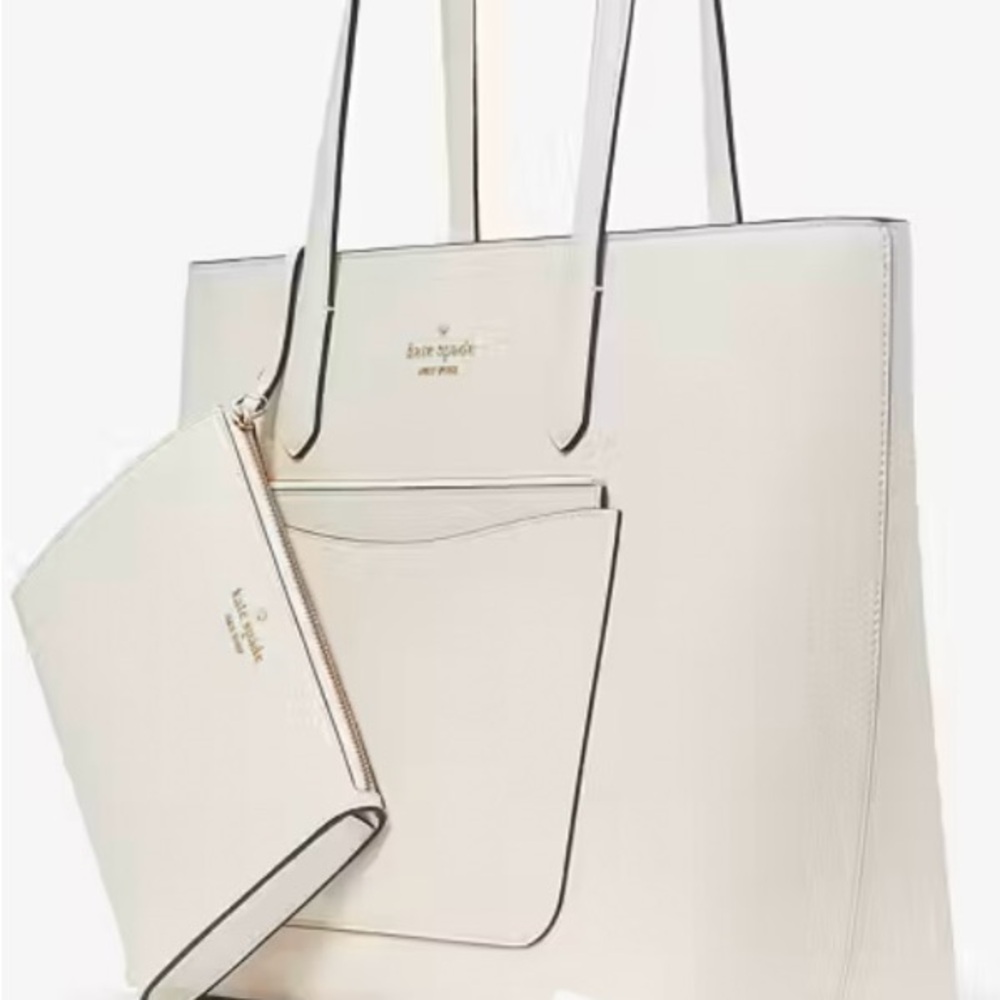 Kate Spade White Tote Bag with Pouch